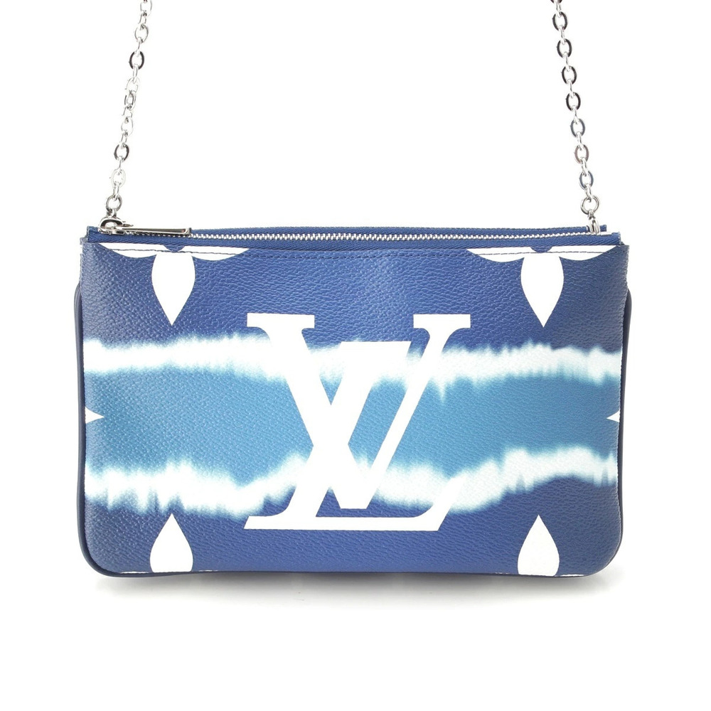Louis Vuitton LV Escale Pochette Double Chain Shoulder Bag Blue